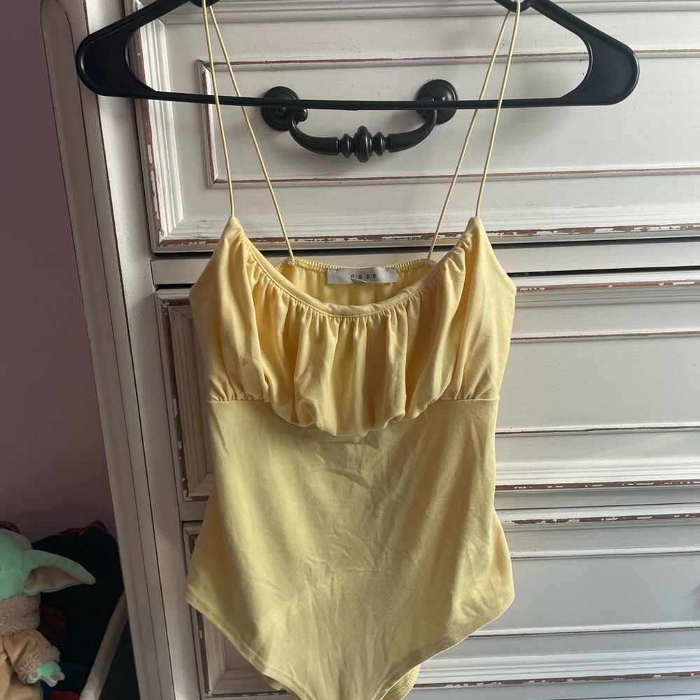 Yellow Spaghetti Strap Body Suit